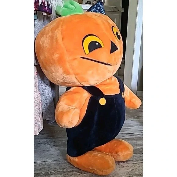 Vintage Halloween Wonder Toys Jack o Lantern Jumbo Plush Clean Odor Free 28"‎ - Picture 2 of 10